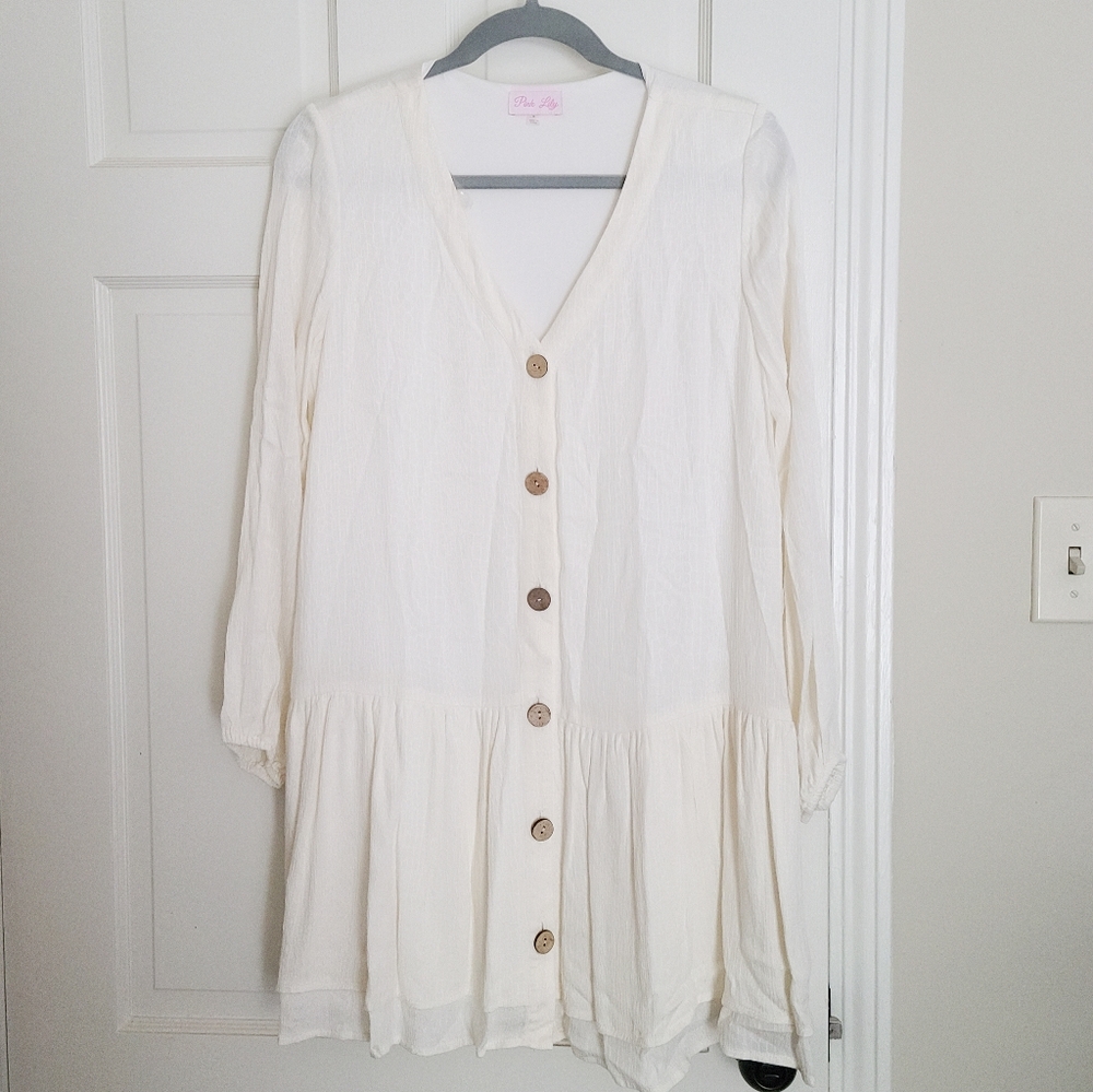 White Buttoned Dress